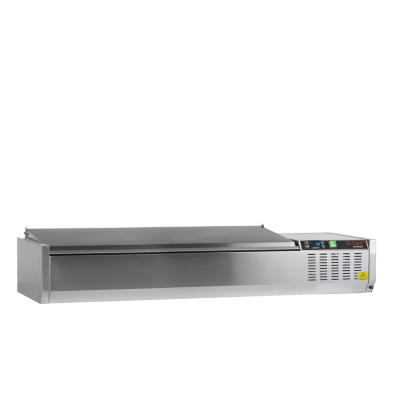 Vitrina refrigerada sobre encimera GN1/4 TEFCOLD GVC33-140 S/S