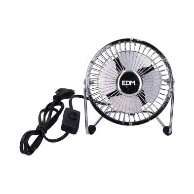 Ventilador mini industrial de sobremesa cromado: 15w, 54,7 db, aspas: ø10 x 15 cm