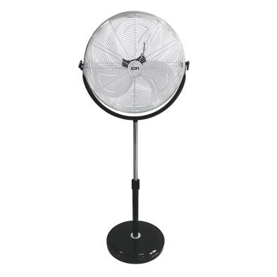 Ventilador de pie industrial base circular, cromado/negro, potencia 120 w, 64,9 db, aspas ø50 cm, altura regulable 118-148 cm