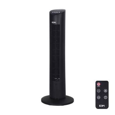 Ventilador de torre. potencia: 60 w, 54,8 db, mando a distancia, negro 28 x 78,3 cm