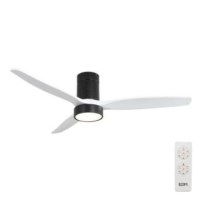 Ventilador de techo modelo kara con 3 aspas color blanco ø132cm luz led 3000/4000/6000k, 3cct, 30 w, negro