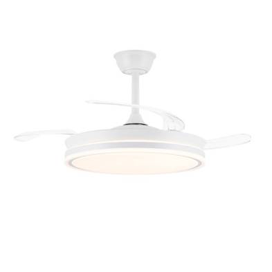 Ventilador de techo led 3cct aspas retráctiles evo smart 72 w 7920 lm blanco, aspas ø106 cm, plafón ø48,5 cm, altura 32 - 42 ...