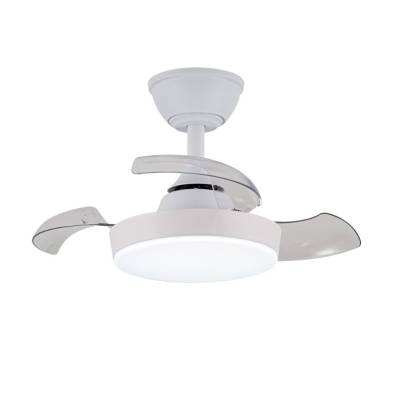 Ventoinha de teto led 3cct pás retráteis hornet 32 w 3195 lm branco, pás ø56 cm, aplique ø26 cm, altura 34 - 44 cm