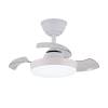Ventilador de techo led 3cct aspas retráctiles hornet 32 w 3195 lm blanco, aspas ø56 cm, plafón ø26 cm, altura 34 - 44 cm