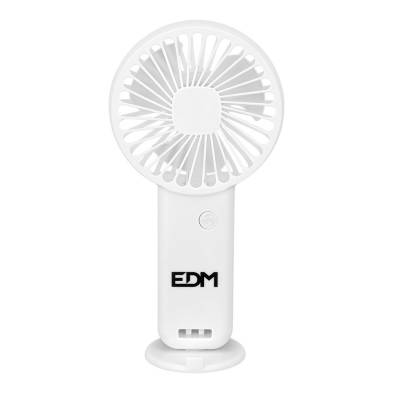 Ventilador de mano con base extraible y soporte para smartphone, 9 x 3 x 18 cm