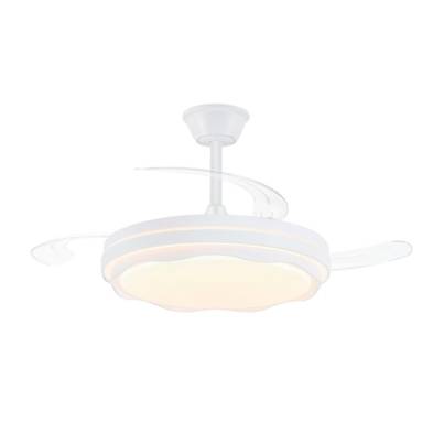 Ventilador de techo led cct, 3 aspas retráctiles 60 w, 6600 im, blanco, aspas ø106 cm, plafón ø15 cm, altura 30,5 - 40,5 cm