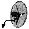 Ventilador industrial de parede mistral xl 180 w ø70 cm, 70 x 51 x 76 cm