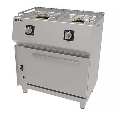 Cocina Profesional a Gas con Horno de 2 Fuegos, 19,60 kW, 800 x 550 x 900 mm REPAGAS SARA CGS-521