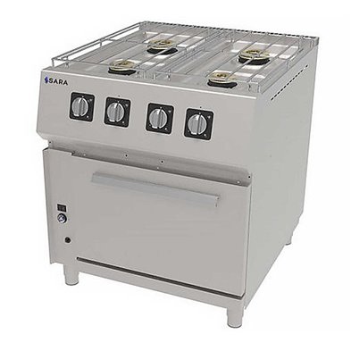 Cocina Profesional a Gas con Horno de 4 Fuegos, 37,20 kW, 800 x 900 x 900 mm REPAGAS SARA CGS-941