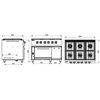 Cocina Profesional a Gas con Horno de 6 Fuegos, 51,80 kW, 1.200 x 900 x 900 mm REPAGAS SARA CGS-961