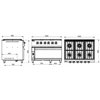 Cocina Profesional a Gas con Horno de Gran Capacidad de 6 Fuegos, 57,80 kW, 1.200 x 900 x 900 mm REPAGAS SARA CGS-961H