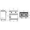 Cocina Profesional a Gas con Horno y Gratinador de 2 Fuegos, 23,50 kW, 800 x 550 x 900 mm REPAGAS SARA CGS-521/G
