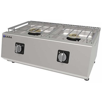 Cocina Profesional a Gas de 2 Fuegos, 14,60 kW, 800 x 550 x 270 mm REPAGAS SARA CGS-520/M