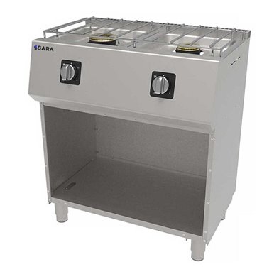 Cocina Profesional a Gas de 2 Fuegos, 14,60 kW, 800 x 550 x 900 mm REPAGAS SARA CGS-520