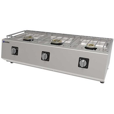 Cocina Profesional a Gas de 3 Fuegos, 22,30 kW, 1.200 x 550 x 270 mm REPAGAS SARA CGS-530/M