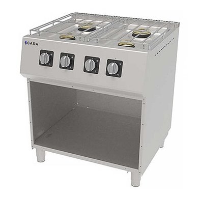 Cocina Profesional a Gas de 4 Fuegos, 29,20 kW, 800 x 900 x 900 mm REPAGAS SARA CGS-940