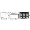 Cocina Profesional a Gas de 6 Fuegos, 43,80 kW, 1.200 x 900 x 900 mm REPAGAS SARA CGS-960