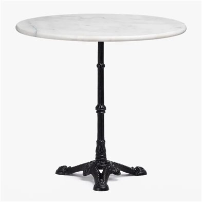 Mesa redonda de mármore 60 cm com pé de ferro