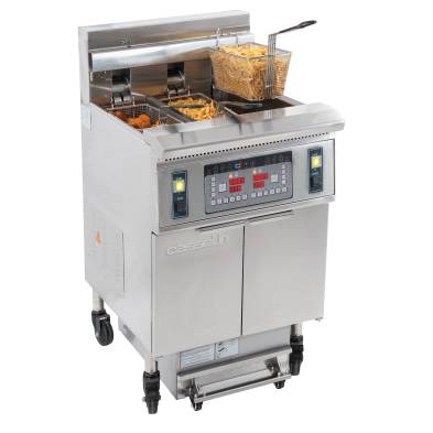Freidora profesional eléctrica con filtración 2 cubas 12 + 22 litros 25,5 kW CASSELIN CFPF1222