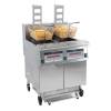 Fritadeira elétrica profissional com filtração automática e elevação de 2 depósitos de 22 + 22 litros e 34 kW CASSELIN CFPRAF222