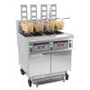 Fritadeira elétrica profissional com filtragem automática e elevação 4 depósitos 12 + 12 + 12 + 12 litros 34 kW CASSELIN CFPRAF1