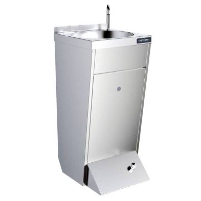 Distform- Lavamanos pie industrial un pulsador agua fría y caliente