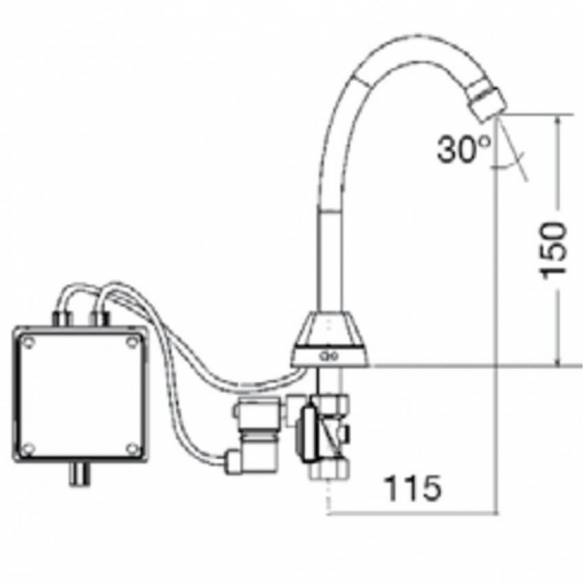 Distform- Grifo profesional hostelería electrónico de caño alto a red