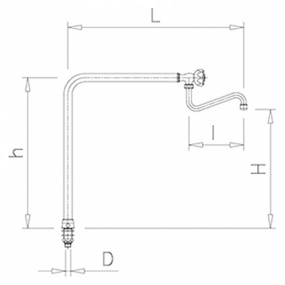 Distform- Grifo profesional hostelería columna orientable un agua