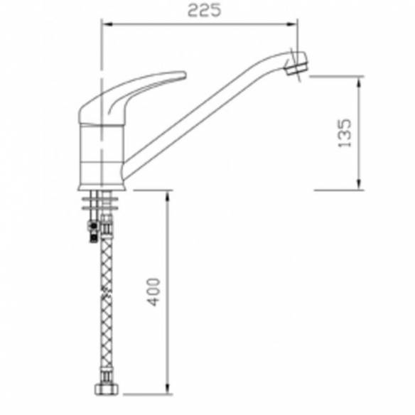 Distform- Grifo profesional hostelería caño bajo mando corto