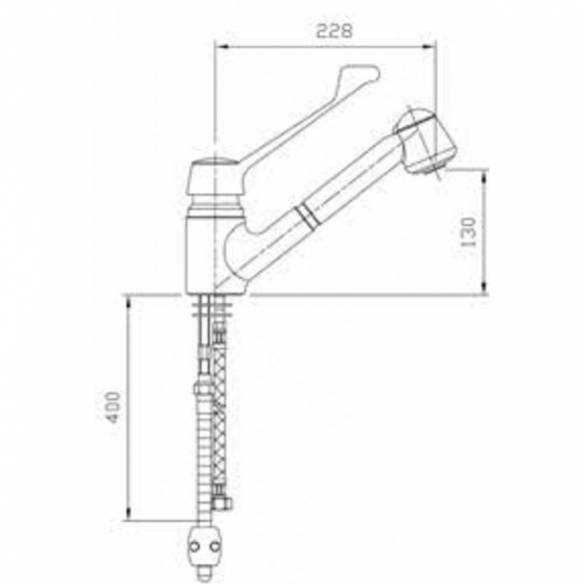 Grifo profesional hostelería mezclador dos aguas con caño extraible-Z001R0020223