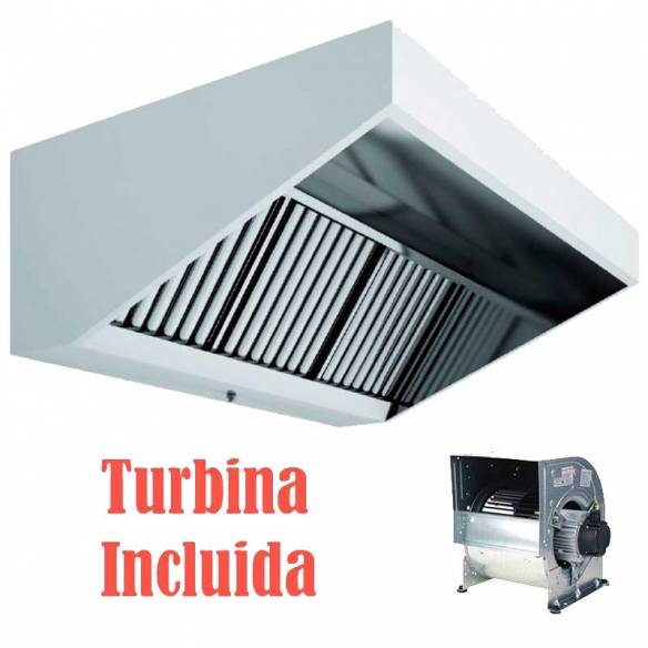 Campana Extractora Industrial Slim Techo Bajo Acero Inoxidable Fondo 800 Con Turbina-Z126CMSLBT80