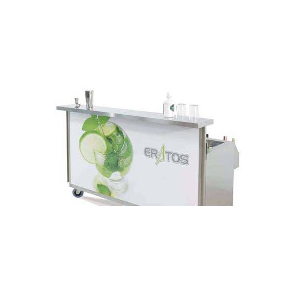 Eratos- Kit Barra y soporte con guias y panel decoratrivo blanco para Mueble coctelero ERATOS