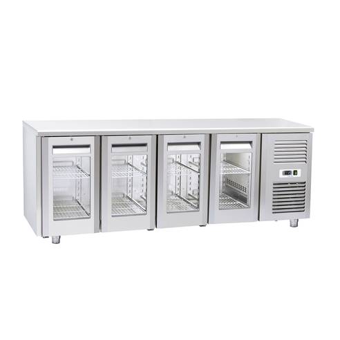 Cool Head- Bajomostrador conservación 4 Puertas de Cristal Gastronorm QRG 4100 / 4200
