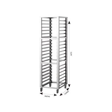 FM INDUSTRIAL- Carro de horno FM 20 GN2/1 Con guías para 20 Bandejas GN 2/1