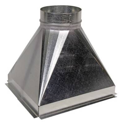 Mundofan- Tolva recta 10/10 (285 x 330 mm) Acero Galvanizado (Ø200-250-300-355-400-450 mm)