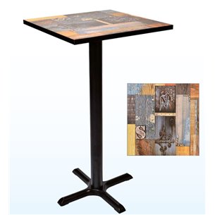 Hobeto- Mesa Alta de bar SENA Vintage Cuadrada 60x60