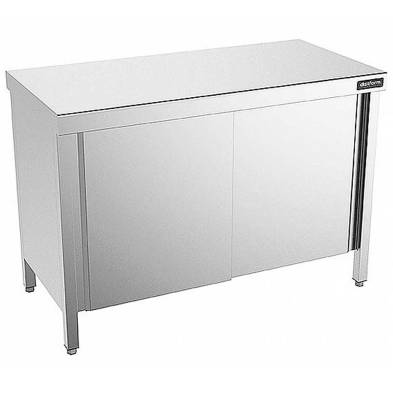 Distform- Mesa de trabajo Mural o Central acero inoxidable con Puertas Correderas Fondo 550