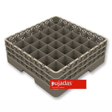 Pujadas- Cesta lavado vasos y copas 50x50 36 compartimentos