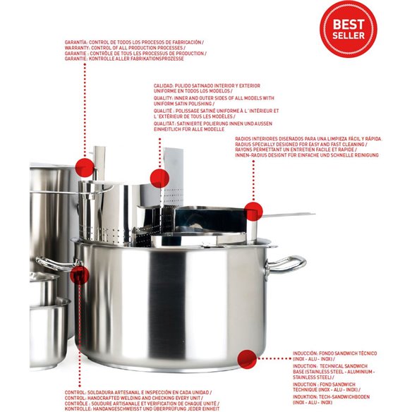 Pujadas- Tapa de acero inoxidable PUJADAS INOX-PRO 16-60 Cms.