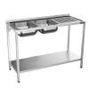 Fregadero industrial acero inoxidable fondo 50 2 cubas y 1 escurridor