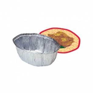 Bandeja ovalada aluminio con tapa para pollos 100 unid.