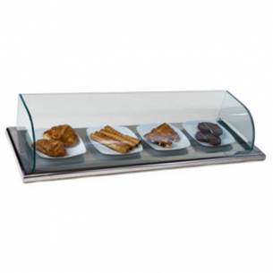 Vitrina sin frío cristal curvo BCC-100-MADERA