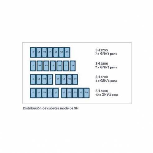 Bajomostrador para bandejas GN 1/3 de 3 puertas SH 3700-Z0150IRW0034