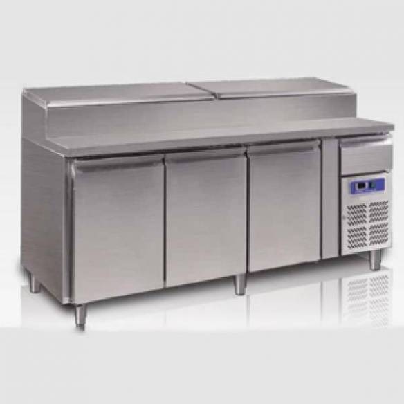 EUROFRED- Bajomostrador para bandejas GN 1/3 de 3 puertas SH 3700