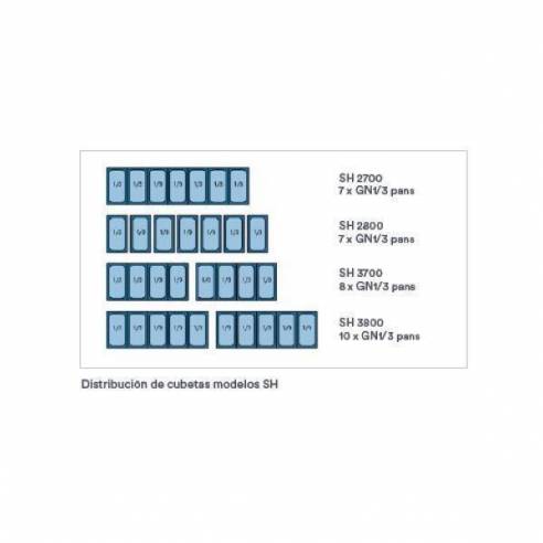 EUROFRED- Mesa fría para ensaladas con bandejas GN 1/3 SH 2800 - 2 puertas