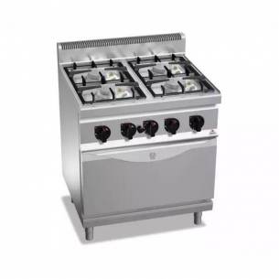 Cocina BERTOS 4 fuegos + Horno eléctrico GN 1/1