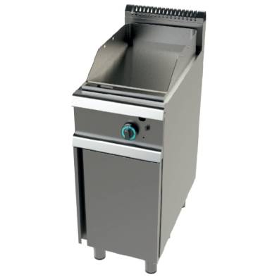 Junex- Fry tops a gas acero laminado placa lisa con mueble Serie 700 JUNEX con medidas 400x730x900h mm FT7N00L