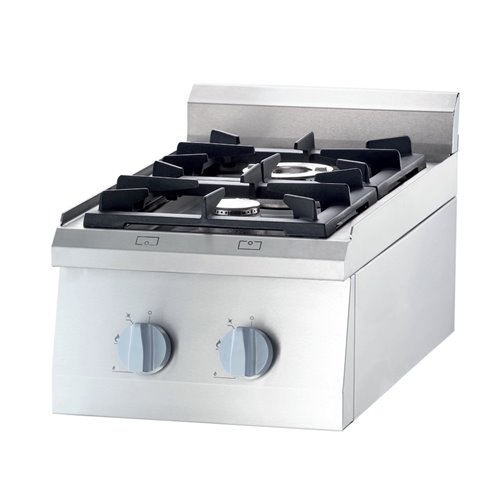 STALGAST- Cocina a gas Industrialsobremesa 2 fuegos 400x700x250h mm 3,5+7 Kw STALGAST