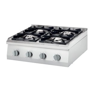 Cocina a gas Industrialsobremesa 4 fuegos 800x700x250h mm 2x5+2x7 Kw STALGAST-Z0709706330