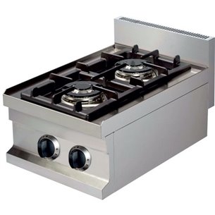 Cocina a gas Industrialsobremesa 2 fuegos 2x3,6kw 400x600x265h mm GC604 ARISCO-Z070GC604